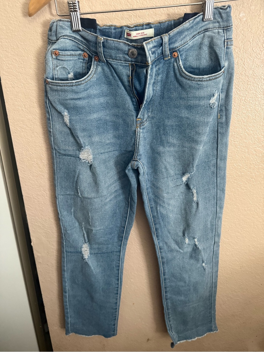Levi's Women's Light Blue Distressed Boyfriend Jeans